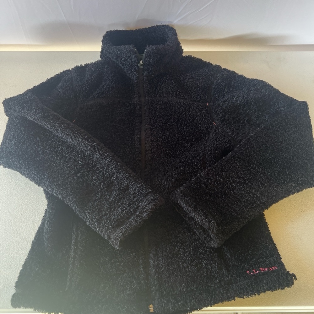 L.L. Bean Kids Black Fleece Puffer Jacket